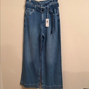 Rails wide leg Jeans . High waisted belted in cadet blue . NEW w tags